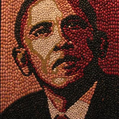 Barack Obama Bean Portrait - Rancho Gordo