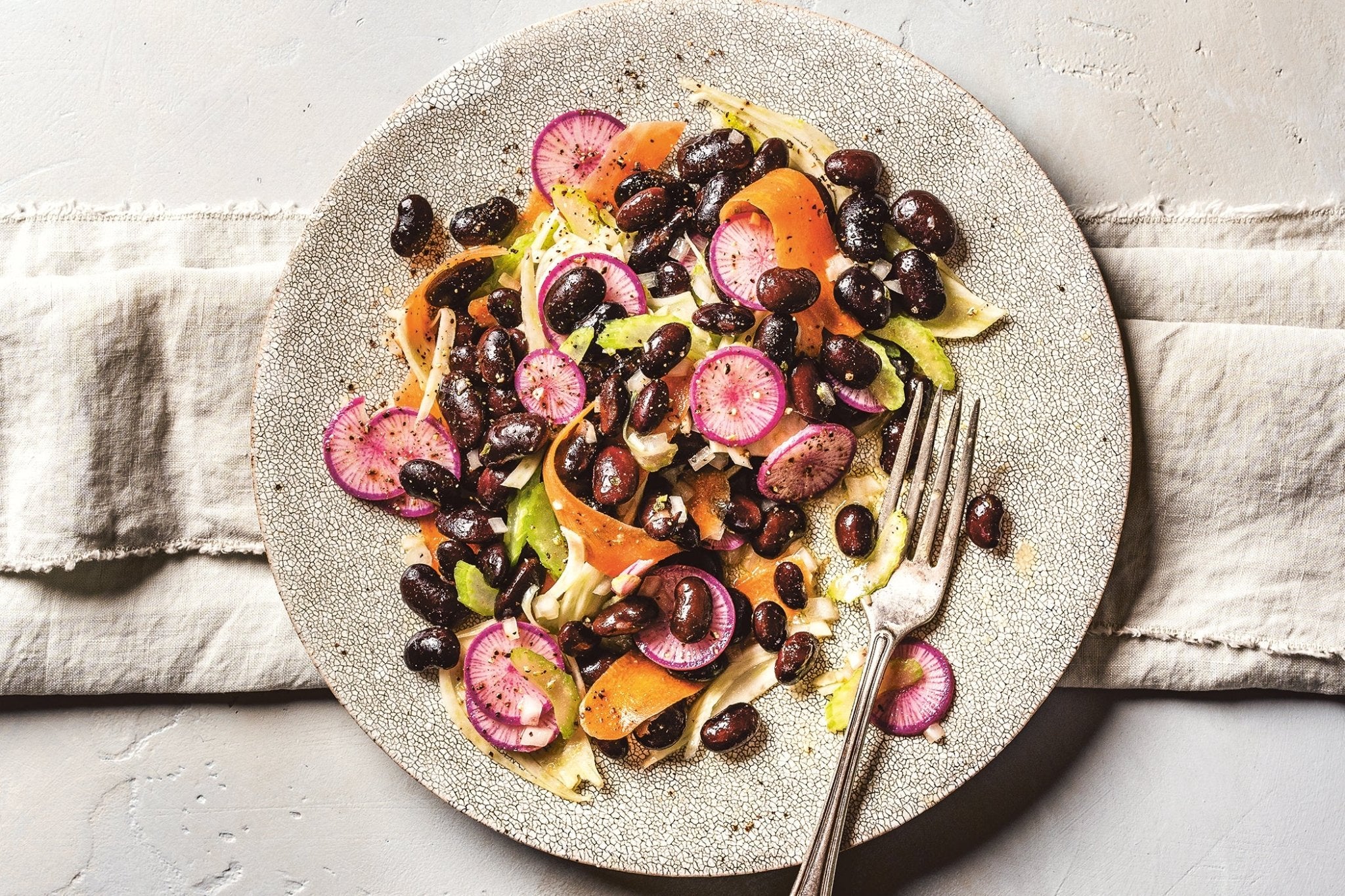 BLACK BEAN SALAD WITH SHAVED VEGETABLES - Rancho Gordo