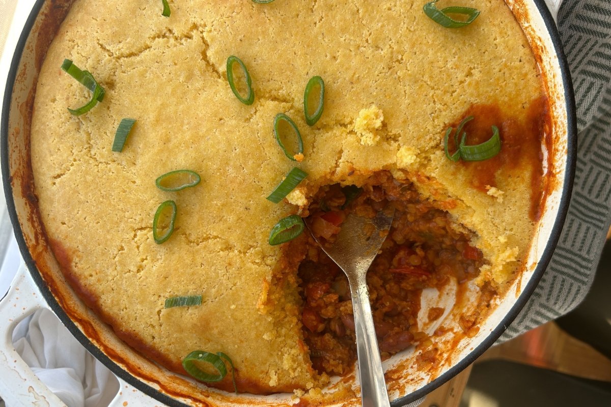 Burlap & Barrel's Low & Slow Chili with a Golden Cornbread Top - Rancho Gordo