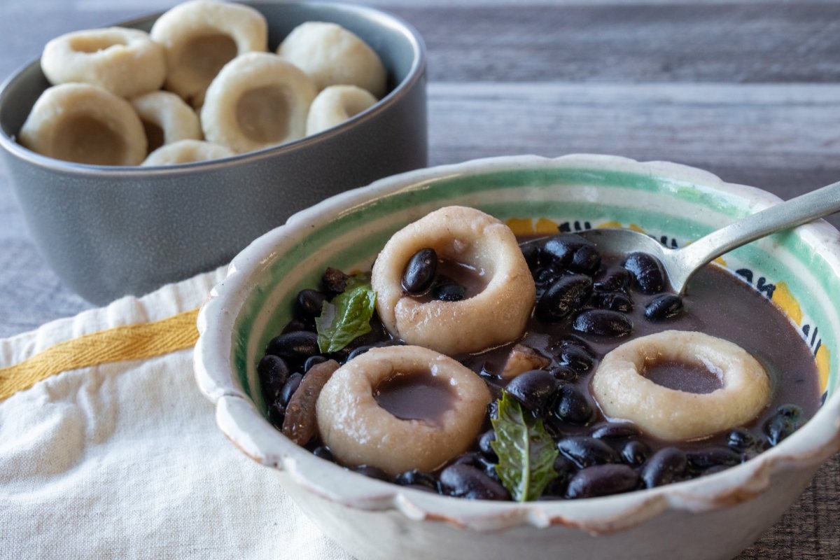 Chiapas Black Bean Soup with Masa Dumplings - Rancho Gordo