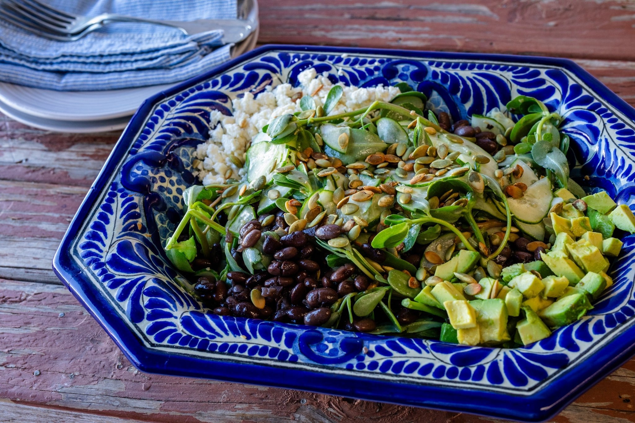 Cucumber, Purslane, and Bean Salad - Rancho Gordo