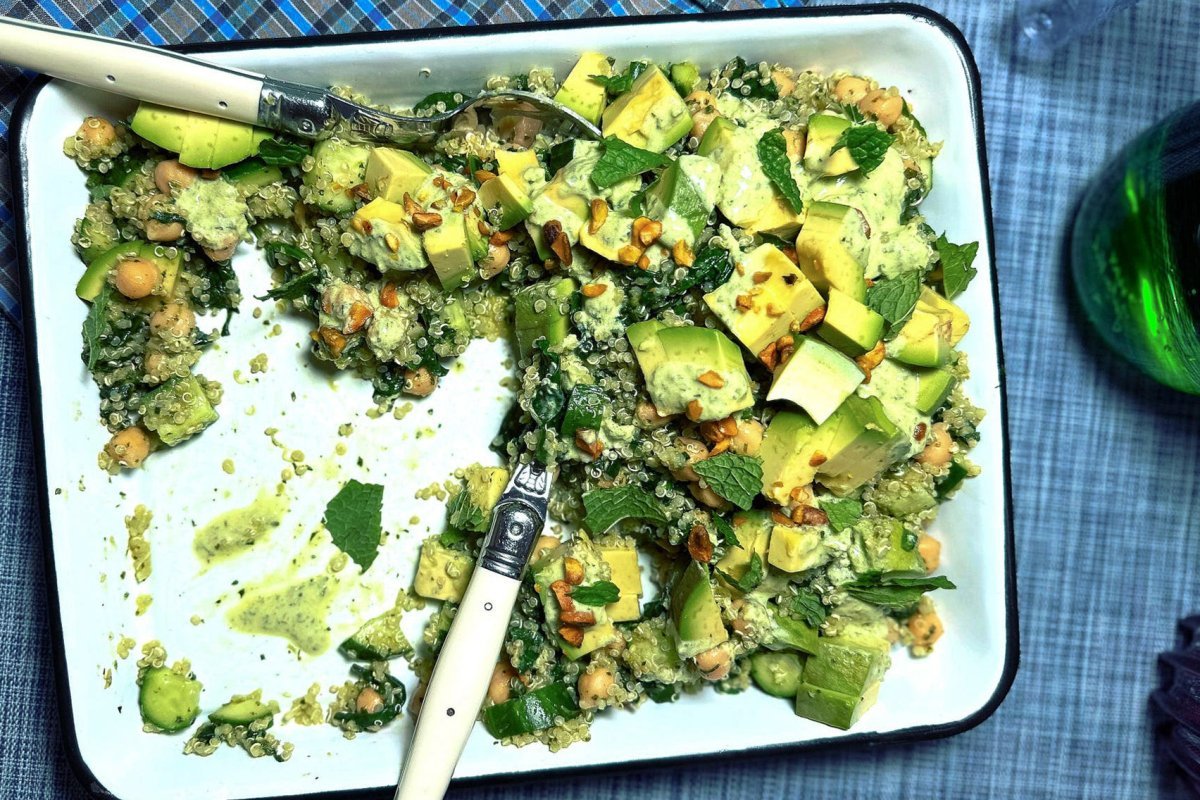 Emily Nunn's Green Goddess Quinoa with Chickpeas, Spinach, and Avocado - Rancho Gordo