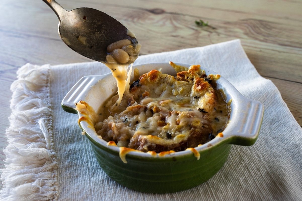 Jaíne Mackievicz's Creamy Marcella Bean and Caramelized Onion Soup - Rancho Gordo