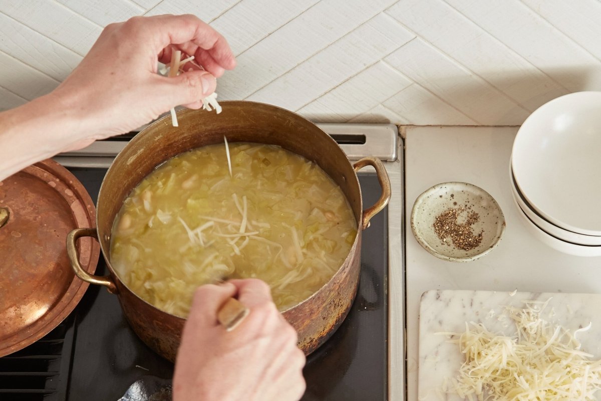 Lukas Volger's Cheesy Cabbage and White Bean Soup - Rancho Gordo