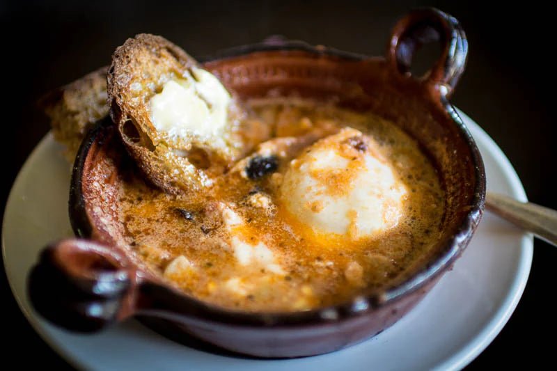 More Leftover Strategies: Egg in Bean Broth with Sausage and Mozzarella - Rancho Gordo
