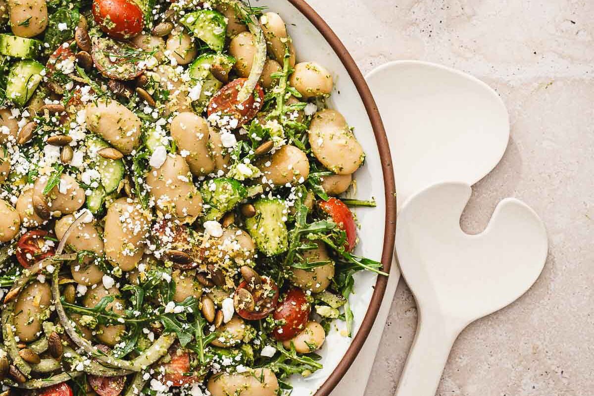 My Omni Kitchen's White Bean Salad with Dill Pesto - Rancho Gordo
