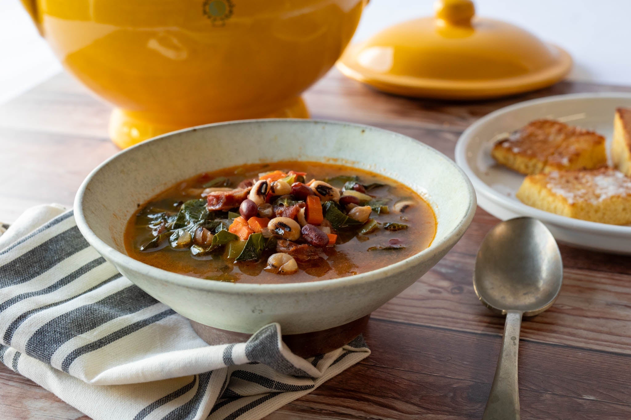 New Orleans Red Bean Soup with Sausage and Collard Greens - Rancho Gordo