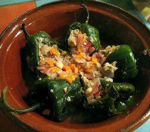 Poblano Chiles Stuffed with Potatoes and Sardines - Rancho Gordo