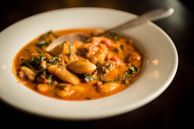 Royal Corona Beans in a Creamy Tomato Sauce - Rancho Gordo