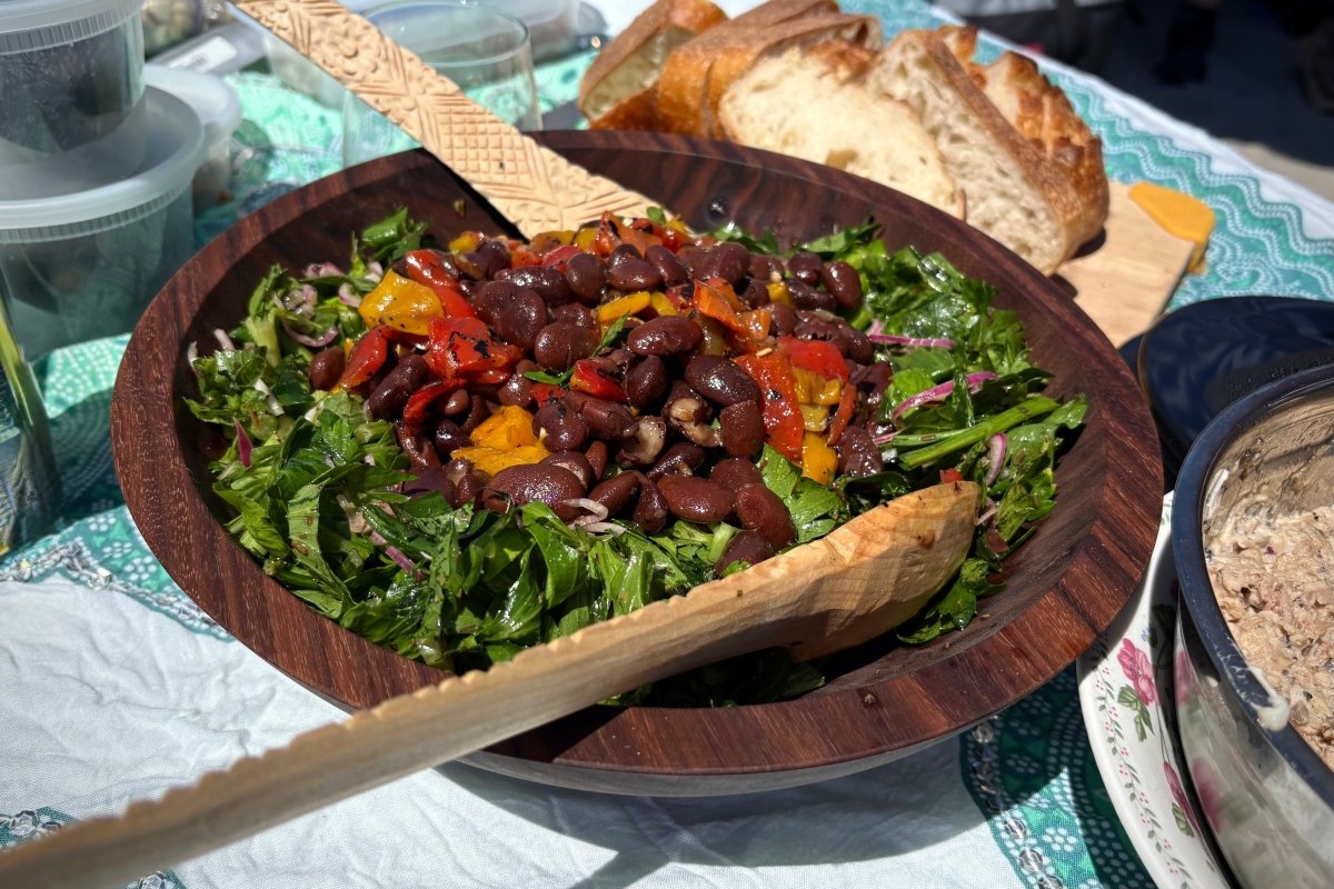 Scarlet Runner Bean, Red Pepper, and Celery Salad - Rancho Gordo
