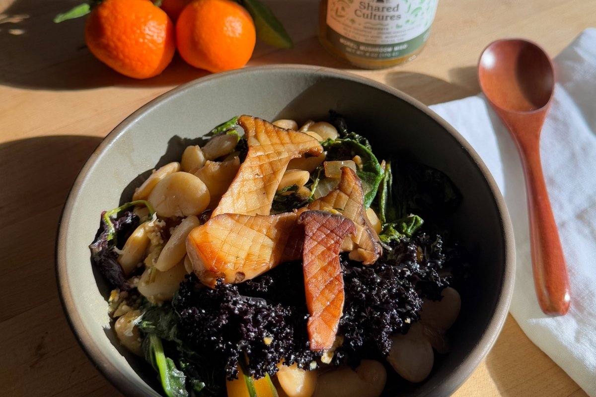 Shared Cultures' Brothy Miso Beans and Greens - Rancho Gordo