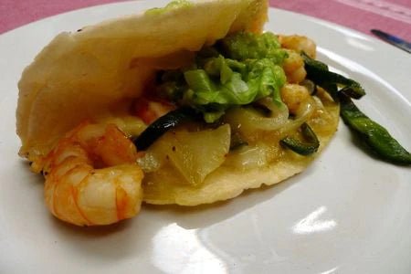 Shrimp and Rajas Taco - Rancho Gordo