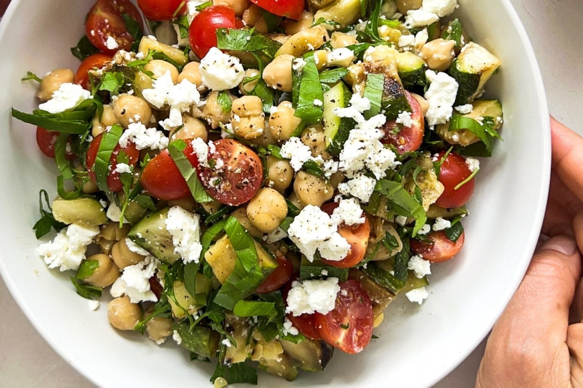 The Salad Whisperer's Grilled Zucchini, Tomato, and Chickpea Salad - Rancho Gordo