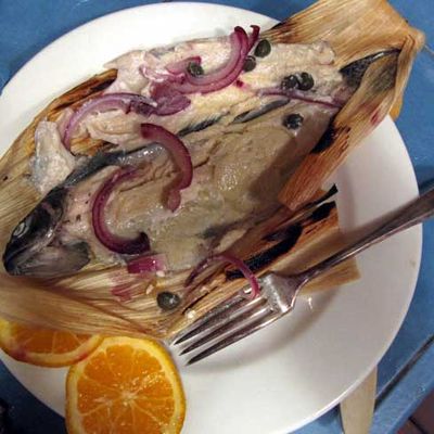 Trout in Corn Husks - Rancho Gordo