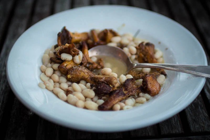 Wild Mushrooms with Alubia Blanca - Rancho Gordo