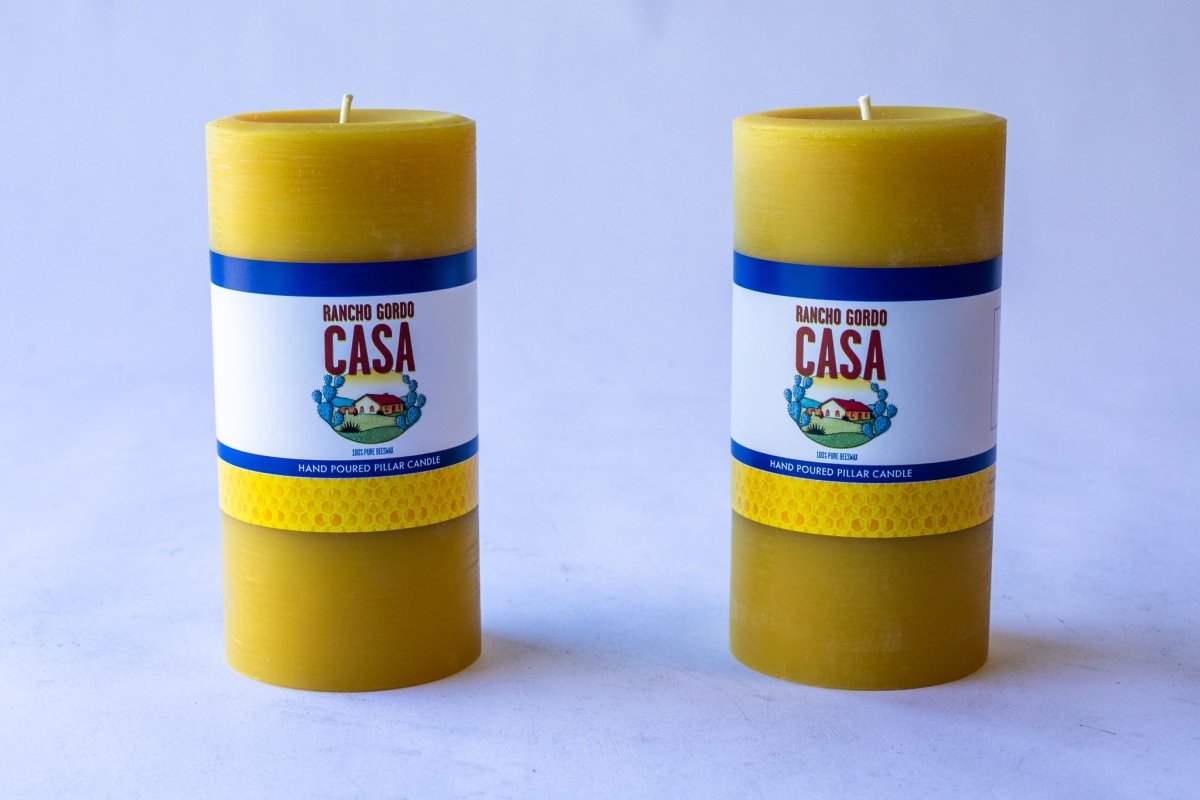 Bluecorn Beeswax Pillar Candle - Rancho Gordo